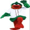 Eamior Green Duck Cartoon Mascot Costume Adult Size for Men & Women with Built-in Fan Inside the Head view 4