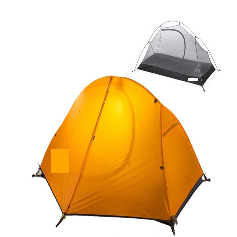 LHAOYDM Camping Tent Tents Single Person Cycling Tent Ultralight Portable Camping Tent 1P Backpacking Hiking Tent Sun Shelter Practical and Durable(1P - 20D - Orange)