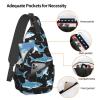 Ncpkcb Travel Hiking Daypack Fashion Chest Bag Blue Shark Crossbody Backpack Sling Bag Chest Daypack For Men Women view 4