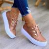 Sneakers For Women White Casual Womens Leather Sneakers Low Top Lace Up Fashion Comfortable Dressy Casual Summer Slip On Platform Walking Shoes Flats Loafers view 2