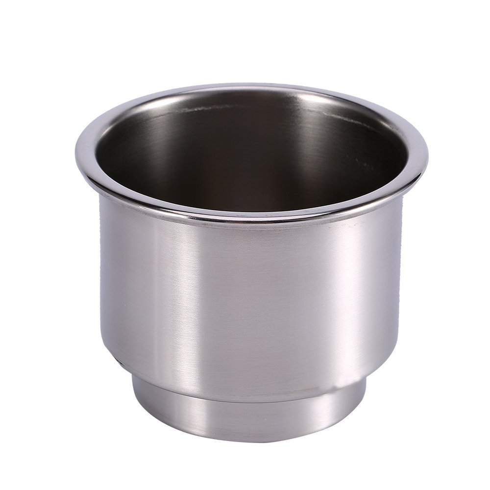 2Pcs Stainless Steel Cup Holder, Opening Beverage Holder Drain Feature,Suitable Cup Holder for Marine Boat RV Cup Holders