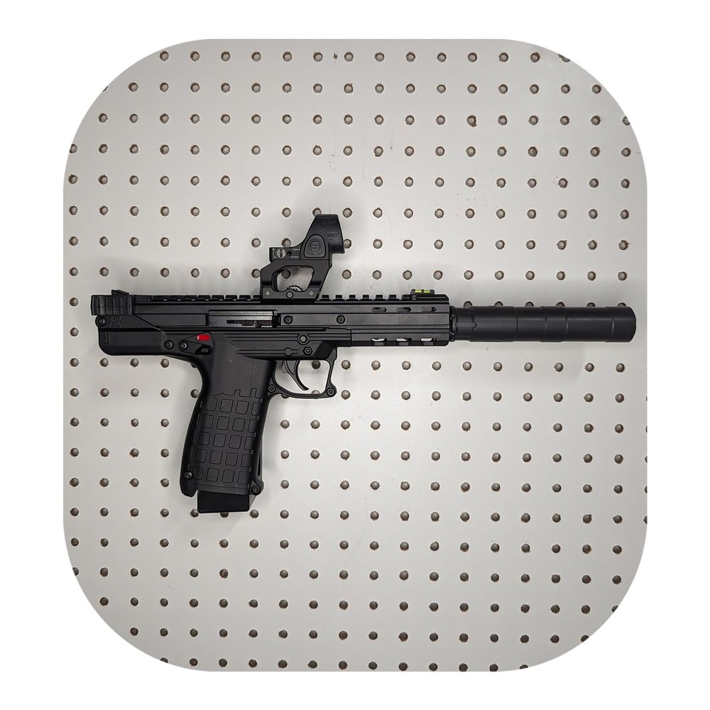 Hammy3DPrints Mount for Keltec CP33 / CMR30 / PMR30 - Pegboard/Skadis/etc. | Pistol Holder Storage Rack (Facing Left, Vault Tek)