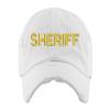 ALLNTRENDS Sheriff Hat Law Enforcement Cap Distressed Embroidered Low Profile Dad Hat (White) view 1
