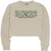 Milwaukee Bucks NBA Officially Licensed Women's Cropped Crewneck Sweatshirt Oatmeal, Medium view 2
