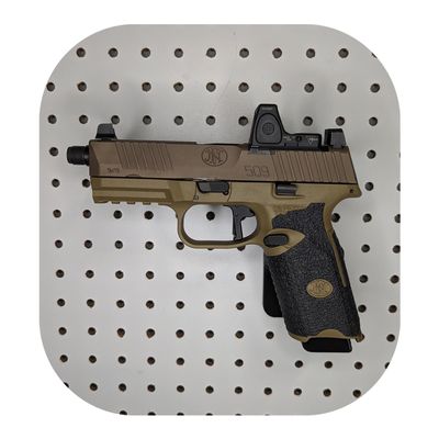 Hammy3DPrints Mount for FN 509 Series - Pegboard/Skadis/etc. | Pistol Holder Storage Rack (Facing Right, Non-Metal Pegboard)