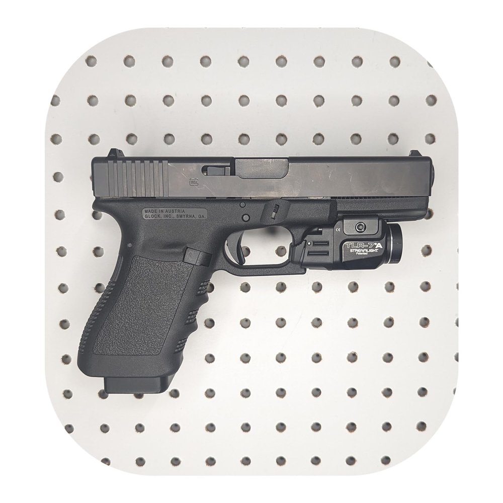 Hammy3DPrints Mount for Glock .45/10mm - Pegboard/Skadis/etc. | Pistol Holder Storage Rack (Facing Right, Wall Control/Gun Pegboard)