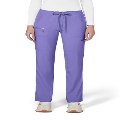 KOI Lite Peace Women's 6-Pocket Stretch Scrub Pants French Lavender Large Tall