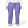 KOI Lite Peace Women's 6-Pocket Stretch Scrub Pants French Lavender Large Tall view 1