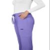 KOI Lite Peace Women's 6-Pocket Stretch Scrub Pants French Lavender Large Tall view 4