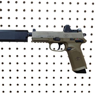 Hammy3DPrints Mount for FN FNX 45 - Pegboard/Skadis/etc. | Pistol Holder Storage Rack (Facing Left, Squarelok)