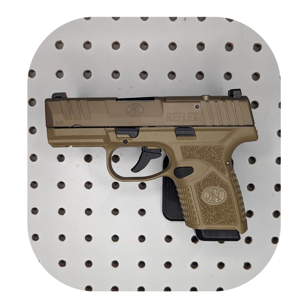 Hammy3DPrints Mount for FN Reflex 9mm - Pegboard/Skadis/etc. | Pistol Holder Storage Rack (Facing Left, Vault Tek)