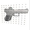 Hammy3DPrints Mount for Glock 9mm/40/357 - Pegboard/Skadis/etc. | Pistol Holder Storage Rack (Facing Right, Heavyweight Diamond Plate Steel)