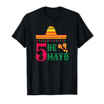 5 de Mayo Fiesta Tacos Nacho Mexican Sombrero Maracas T-Shirt