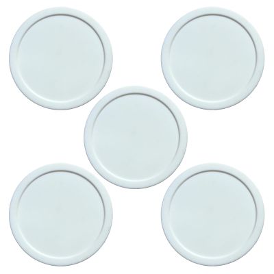 LOXGO 5Pcs Home Air Hockey Replacement Pucks Plastic Round Hockey Pucks Heavy Hockey Tables Pucks for Adult and Kids Heavy Hockey Tables Pucks, White