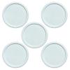 LOXGO 5Pcs Home Air Hockey Replacement Pucks Plastic Round Hockey Pucks Heavy Hockey Tables Pucks for Adult and Kids Heavy Hockey Tables Pucks, White view 1