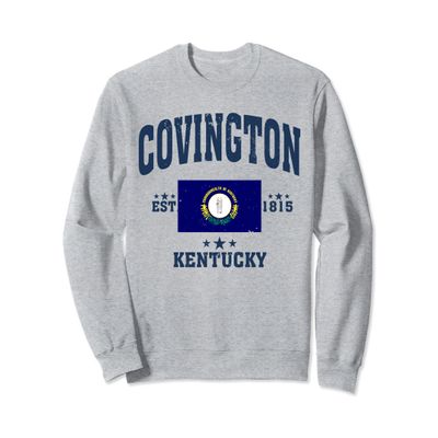 Covington Kentucky KY Flag Throwback Navy Souvenir Sweatshirt
