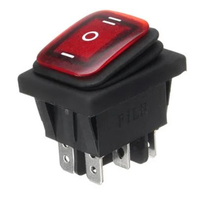 ZUC ON-Off-ON 6 Pins 16A 20A 125V 250V AC Car Boat Led Light Rocker Toggle Switch Latching Waterproof Three Positions (Color : Red, Size : 3 Position 6Pins)