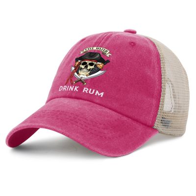 NineFit Basics Save Water Drink Rum Hat for Mens Retro Cap Men Pink Cycling Caps Funny Unique Gifts for School Bus Driver