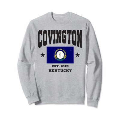 Retro Covington Kentucky KY Flag Athletic Throwback Sweatshirt