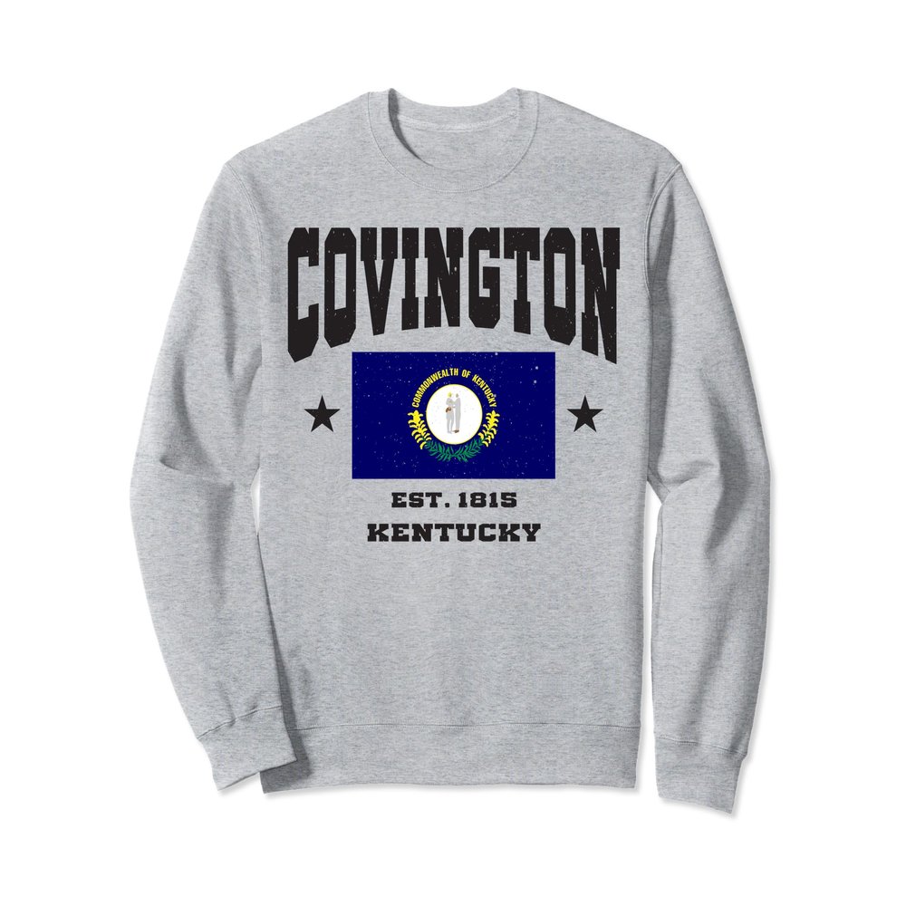 Retro Covington Kentucky KY Flag Athletic Throwback Sweatshirt
