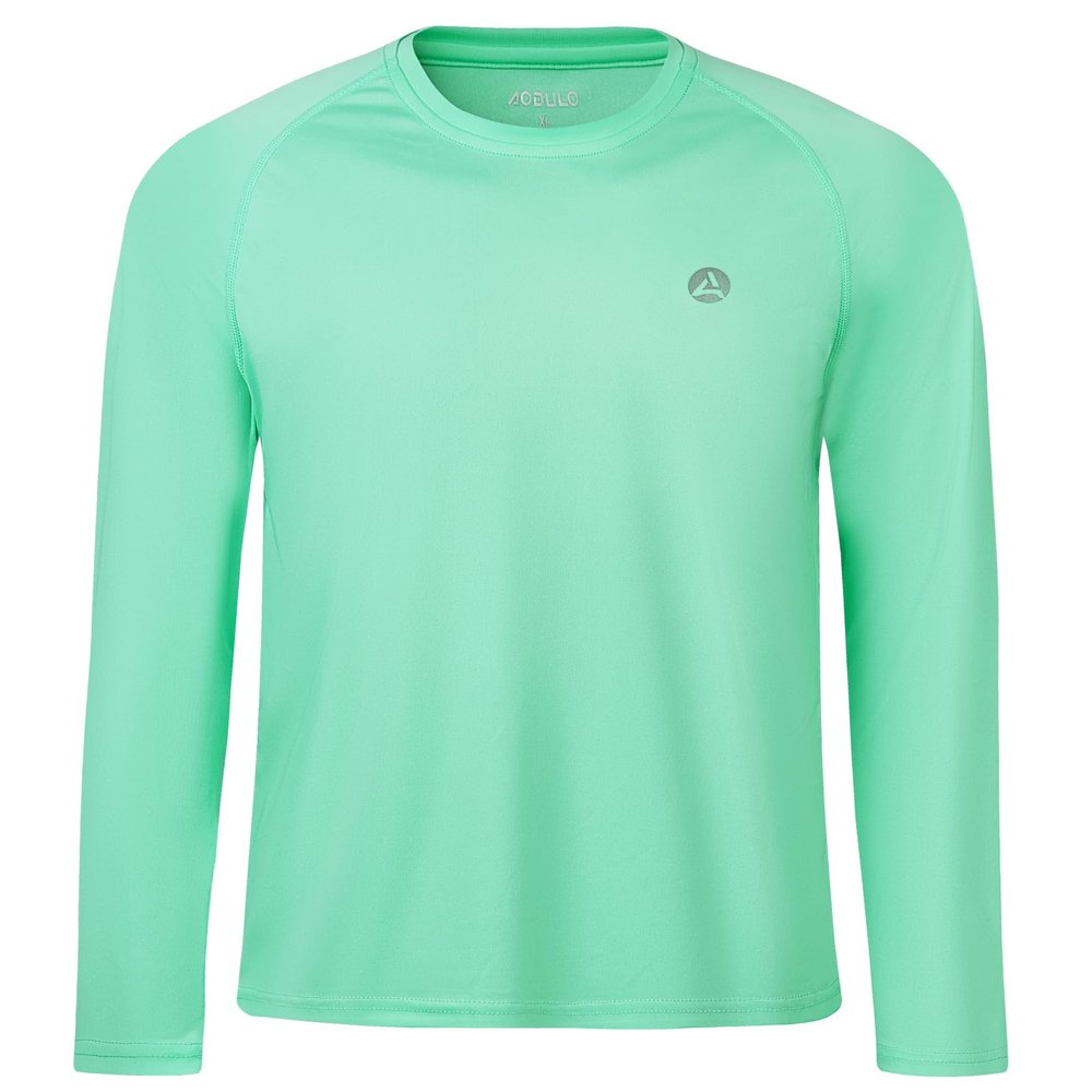 Boys Girls Long Sleeve Sun Shirts Spring Size 6 Rashguard SPF UV Quick Dry Athletic Hiking Fishing Golf Workout Water Soccer Light Green