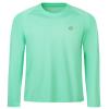 Boys Girls Long Sleeve Sun Shirts Spring Size 6 Rashguard SPF UV Quick Dry Athletic Hiking Fishing Golf Workout Water Soccer Light Green view 1