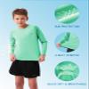 Boys Girls Long Sleeve Sun Shirts Spring Size 6 Rashguard SPF UV Quick Dry Athletic Hiking Fishing Golf Workout Water Soccer Light Green view 4