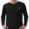 Youth Kids Long Sleeve T Shirts Sun Protection Rash Guard UPF50+ Quick Dry Athletic for Cycling Workout Ball Play Water Swim Black view 2