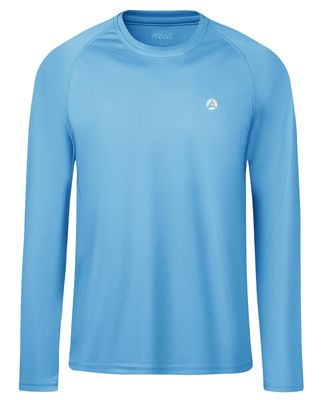 Boys Youth Long Sleeve Sun Shirts Size 10 Rashguard SPF UV Quick Dry Athletic Hiking Fishing Golf Workout Swim Water Beach Medium Blue