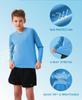 Boys Youth Long Sleeve Sun Shirts Size 10 Rashguard SPF UV Quick Dry Athletic Hiking Fishing Golf Workout Swim Water Beach Medium Blue view 4