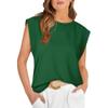 FKAEZZFR Round Neck Loose Short Sleeve t-Shirt Striped top Women's Tank top Dark Green, X-Large view 1