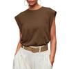 FKAEZZFR Round Neck Loose Short Sleeve t-Shirt Striped top Women's Tank top Coffee, X-Large view 1