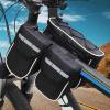 APKZLRES Bicycle Front Beam Bag 4-in-1 Waterproof Top Tube Hanging Bag 2024 New Saddle Bag Mountaineering Cycling, 5 inches, (Manager Recommended) Black view 1