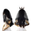 Dark Veil Lace Head Covering Wedding Hair Accessories Black Wedding Veil Headscarf Lace Black Veil Bridal Veil Hallowee view 3