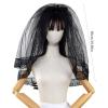 Dark Veil Lace Head Covering Wedding Hair Accessories Black Wedding Veil Headscarf Lace Black Veil Bridal Veil Hallowee view 4