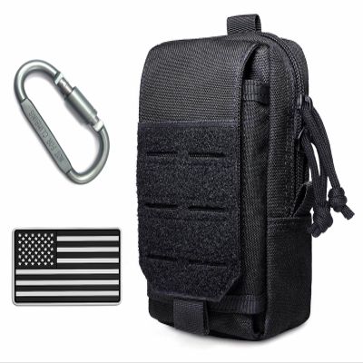 Molle Pouches for Men Tactical Belt Pouch EDC Utility Phone Bag for Backpack Plate Carrier Vest Duty Belt Accessories Gear Organizer Small Pouch (US-Black)