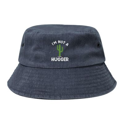 KLIUXBF I'm Not A Hugger Washed Denim Hat Vintage Cowboy Cap Bucket Hats Fashion Sunhat Men Women Tops