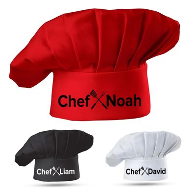 Personalized BBQ Chef Hat with Custom Name, Adjustable for Men - Ideal Gift for Father's Day & Birthdays