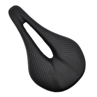 YS0911 Leather Carbon Fiber Seat Lightweight Hollow Seats Cycling Accessories Comfortable & Breathable Road Cycling Accessory Comfortable Cover, Black 143mm