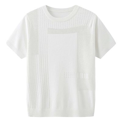 Generic Men's Knit Polo V-Neck Shirts Tops Casual Stretch Sweater Basic Tee Lightweight Short Sleeve Pullover Golf Shirts (5X-Large,White 1)