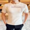 Generic Men's Knit Polo V-Neck Shirts Tops Casual Stretch Sweater Basic Tee Lightweight Short Sleeve Pullover Golf Shirts (5X-Large,White 1) view 2