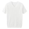 Generic Mens Polo Shirts Short Sleeve Tees Casual V Neck Ribbed Textured Knit Polo Shirt Muscle Slim Fit Golf Workout T-Shirts (Medium,White) view 1