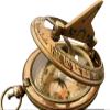 Generic Antique Pocket Sundial Vintage Compass New Push Button Full Brass/Compass for Kids/Kids for Hiking., Gold view 1