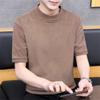 Men's Crewneck Sweater Short Sleeve Casual Solid Color Soft Thermal T-Shirts Lightweight Classic Pullover Sweaters (3X-Large,Khaki) view 2