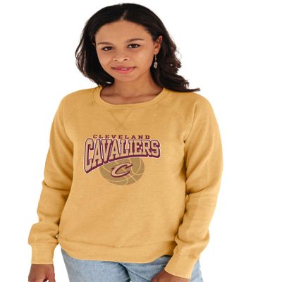 Cleveland Cavaliers NBA Officially Licensed Women's Crewneck Sweatshirt Burnout, Medium
