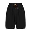 NineFit Basics Mens Shorts Capri Pants Lightweight Loose 3/4 Long Shorts Elastic Waist Drawstring Harem Casual Beach Yoga Trousers Black, X-Large view 3