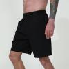 Shorts for Men Athletic Hiking Shorts with Pockets Elastic Waistband Summer Workout Gym Running Joggers Casual Shorts Black view 3