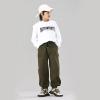 MINI PANDA Boys Stretch Pull On Jogger PantsTwill Chino Pants for Kids Olive Green view 2