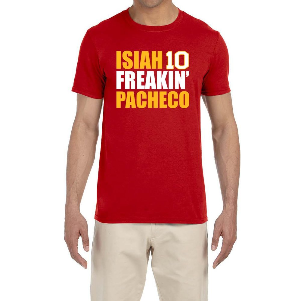 Red Isiah Pacheco Freakin Logo T-Shirt Youth XL
