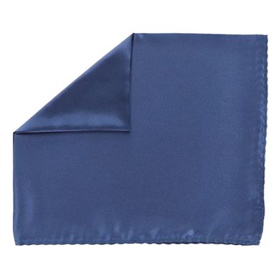 Vittorio Farina Suit Pocket Square for Men, 12x12 Silky Satin Solid Mens Pocket Square (Navy)